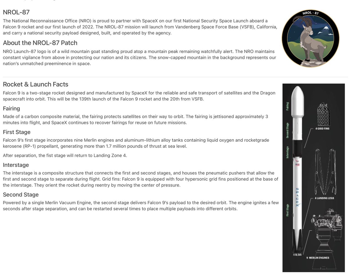 TopCornr's tweet photo. 2 February 2022 - 2/2/22 @NatReconOfc @NSAGov @ODNIgov @NGA_GEOINT @SpaceX @SpaceForceDoD @US_SpaceCom #preeminence #space #satellite #nationalsecurityspacelaunch https://t.co/jxXL7WNB6C
