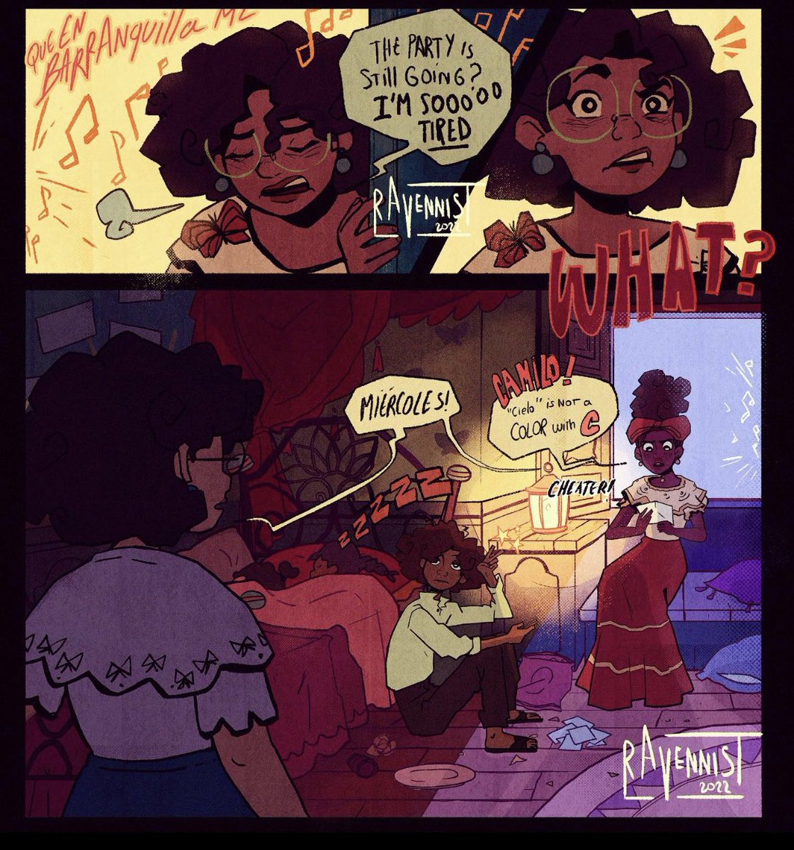 Ravennist_art's tweet photo. Latino parties 🎉 (pt. 1 &amp; 2) decided to make some #Encanto fanart cause I can :). Hope you like it ! https://t.co/B5RQNWJS1R
