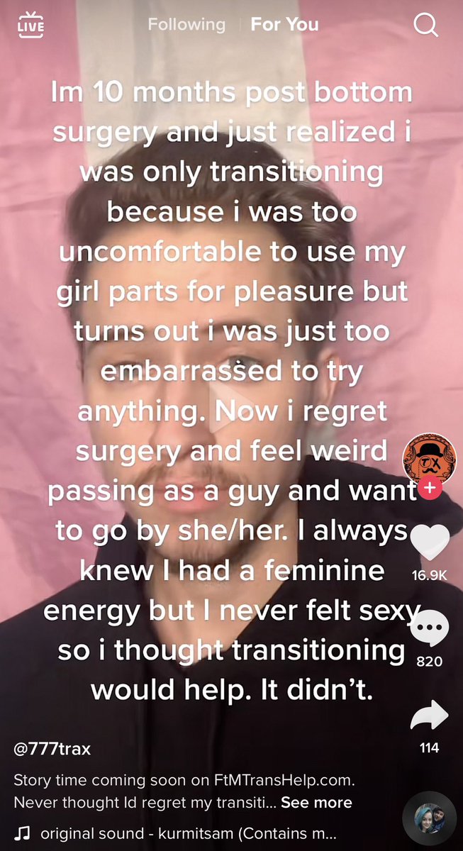 HannahBerrelli's tweet photo. After years of trans activists denying that any of this is happening, that those transitioning are all psychologically well, and that there are many checks and balances in the process, TikTok can prove correct everything we have been saying in about 5 minutes of scrolling https://t.co/SQ8pjSaMwR