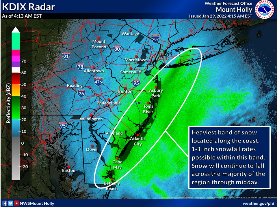 tristateweather's tweet photo. Heavy banding over coastal NJ is hammering them with snow and wind https://t.co/dOHUU0OgzD