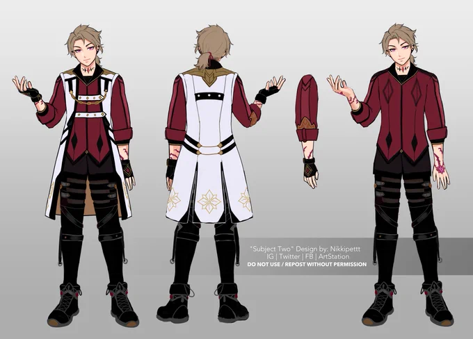 I've been commissioned to do a full body ref of Red so here he is~ honestly this will help me too 😂
Thank you @/megane_tantei! 
