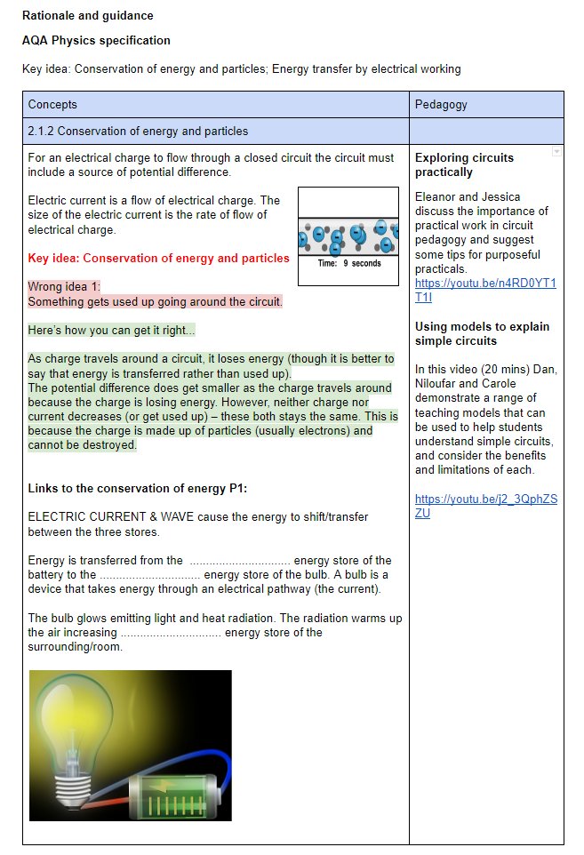 KS4 Electricity - trying to create a guide for a common language for everyone to use as most of us in the department are non-specialists including me. Just started replanning this. I will have to check with physicists @chatphysics <a href="/RGILL_Teach/">Rich</a> drive.google.com/drive/folders/…