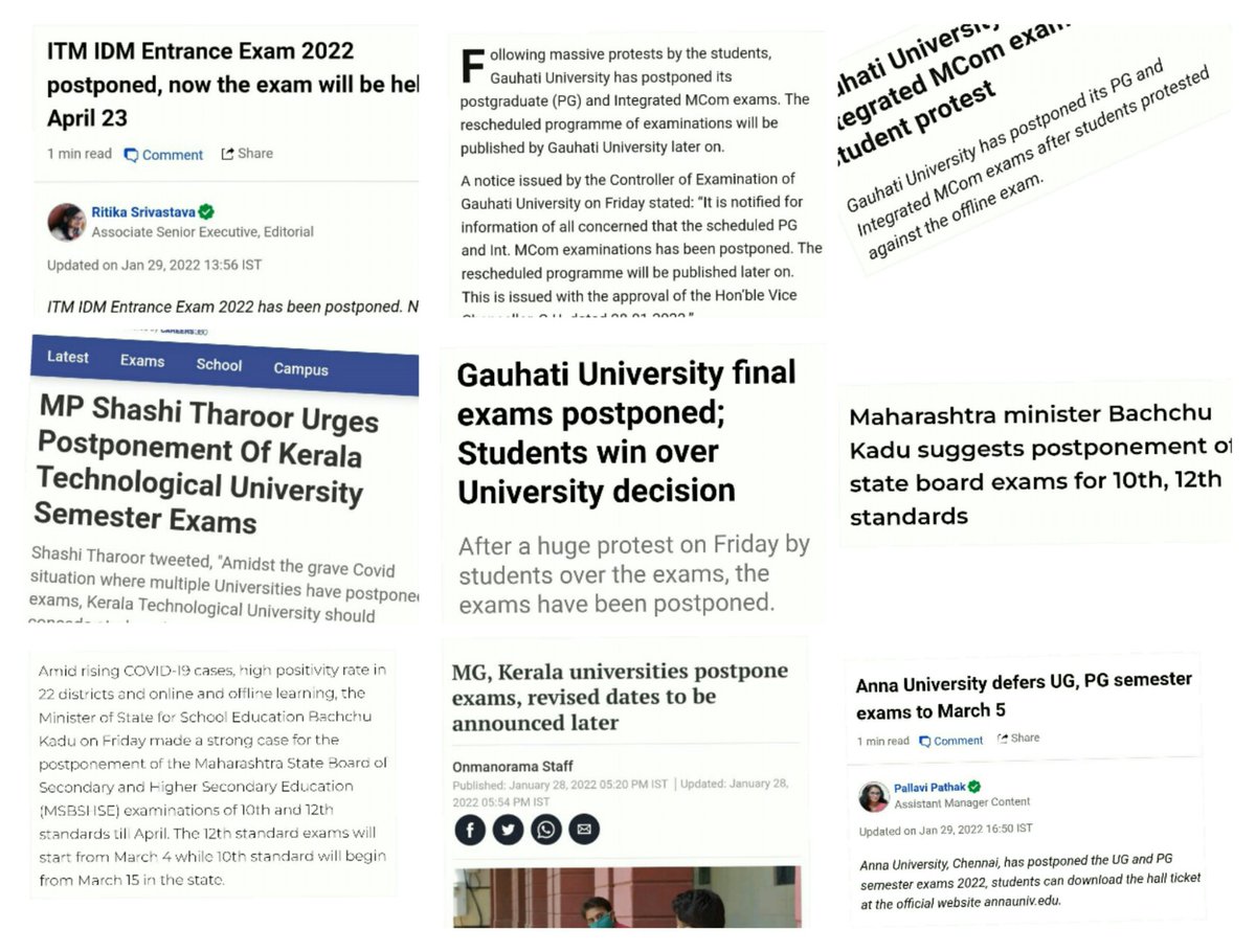 me_vikasverma's tweet photo. Many exams have been postponed in last 2 days. @IITKgp one thing is clear either you are dumb or these below exam conducting committees. And we all know the answer! #postponegate2022 https://t.co/VqdmkqZnr5