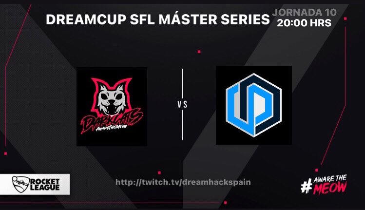 MATCHDAY/#RocketLeague⚽️🚗

Buenos días gatitos , hoy es sábado de SFL  y como siempre con nuestros gatito😽

🏆 @DreamcupSFL 
🆚 <a href="/DescensoSquad/">Descenso Squad</a> 
🕐 20:00
📺twitch.tv/dreamhackspain

#AwareTheMeow😼