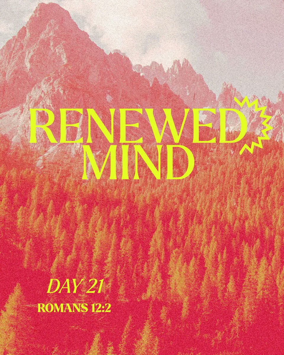 axchurch's tweet photo. Reflect: Are there areas in your life where you are following the patterns of this world?
Ask: Pray that God would cleanse and renew your mind that you might better know His will for your life.
#22DayFast https://t.co/h0PXKPuBu7
