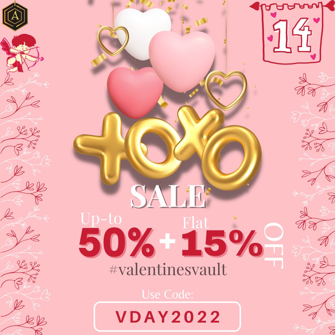 aristavault's tweet photo. #Valentinesvault sale is here! Enjoy the season of love with Arista Vault. Use code VDAY2022 and get up-to 50% + Flat 15% off on every purchase.🎉
Gift the best smart gift ever without taking load on your pocket!
#offers #sale #discount #flatoff #valentinesdaygift #valentinesday https://t.co/2eSO529Cmh