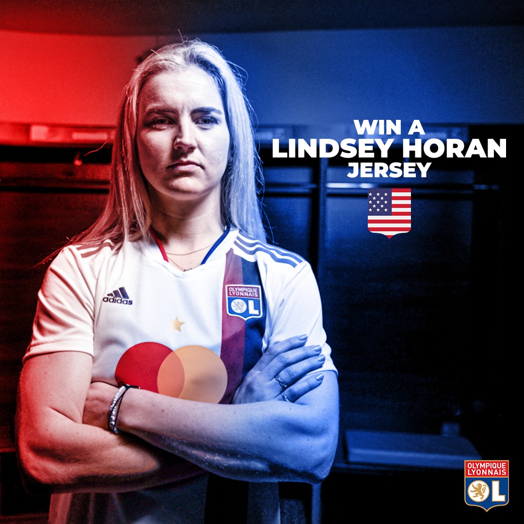 👕 Big match, big giveaway 👕

With <a href="/OLfeminin/">meg</a> in action at the top of the hour, we're teaming up with the USWNT to give away a <a href="/LindseyHoran/">Lindsey Horan</a> jersey! 🇺🇸

To enter:
👉 Follow <a href="/USWNT/">U.S. Women's National Soccer Team</a>
👉 Follow <a href="/OL_English/">Olympique Lyonnais 🇬🇧🇺🇸</a>
🔁 RT this tweet!

We'll announce a winner Monday!