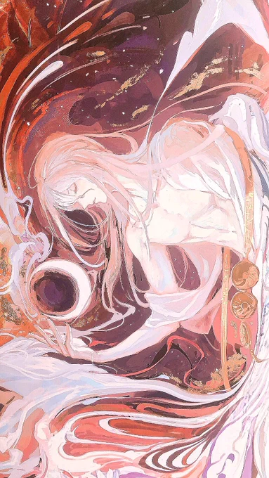 このイラストボード、美術館に出展された現物だそうで、江川さんご自身の手で金やラメの加筆がなされてる一点物という……とんでもないものを手に入れてしまった。(しかもサイン入り) 