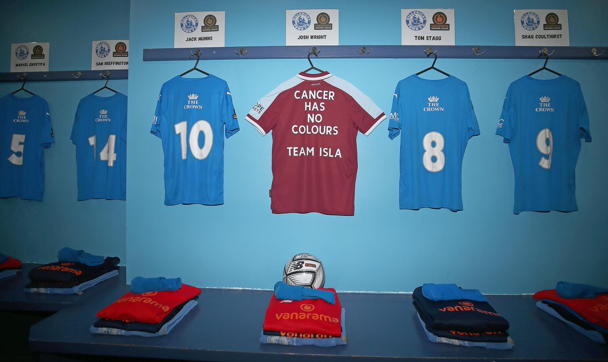 BTFC_HUB's tweet photo. Everyone's thoughts at @BTFC go out to @islasfight and in particular our kit man @Haysie09 who is a family friend. Terry has laid out our kit today as a special tribute to our little angel. #RIPIslaCaton https://t.co/ili5yZqKSm