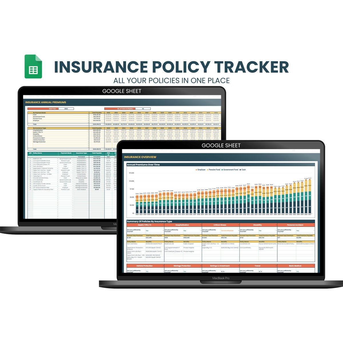 SpreadSheetSoln's tweet photo. The Insurance Policy Tracker helps you consolidate all your policies in one place to keep track of the coverage and premiums paid. More importantly, you can easily share the info with your next of kin 
https://t.co/QrLcawXwgk https://t.co/x5uP1UKG5i