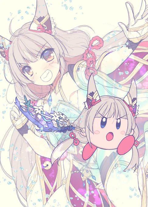 ニアがポケモン使いみたくなっちゃってるのはスルーしてくださいですも😖
もともと練習絵という名のただのラクガキだったんですが、予想外に伸びちゃったので色塗りました💦
#ゼノブレイド2 #ニア #カービィ 