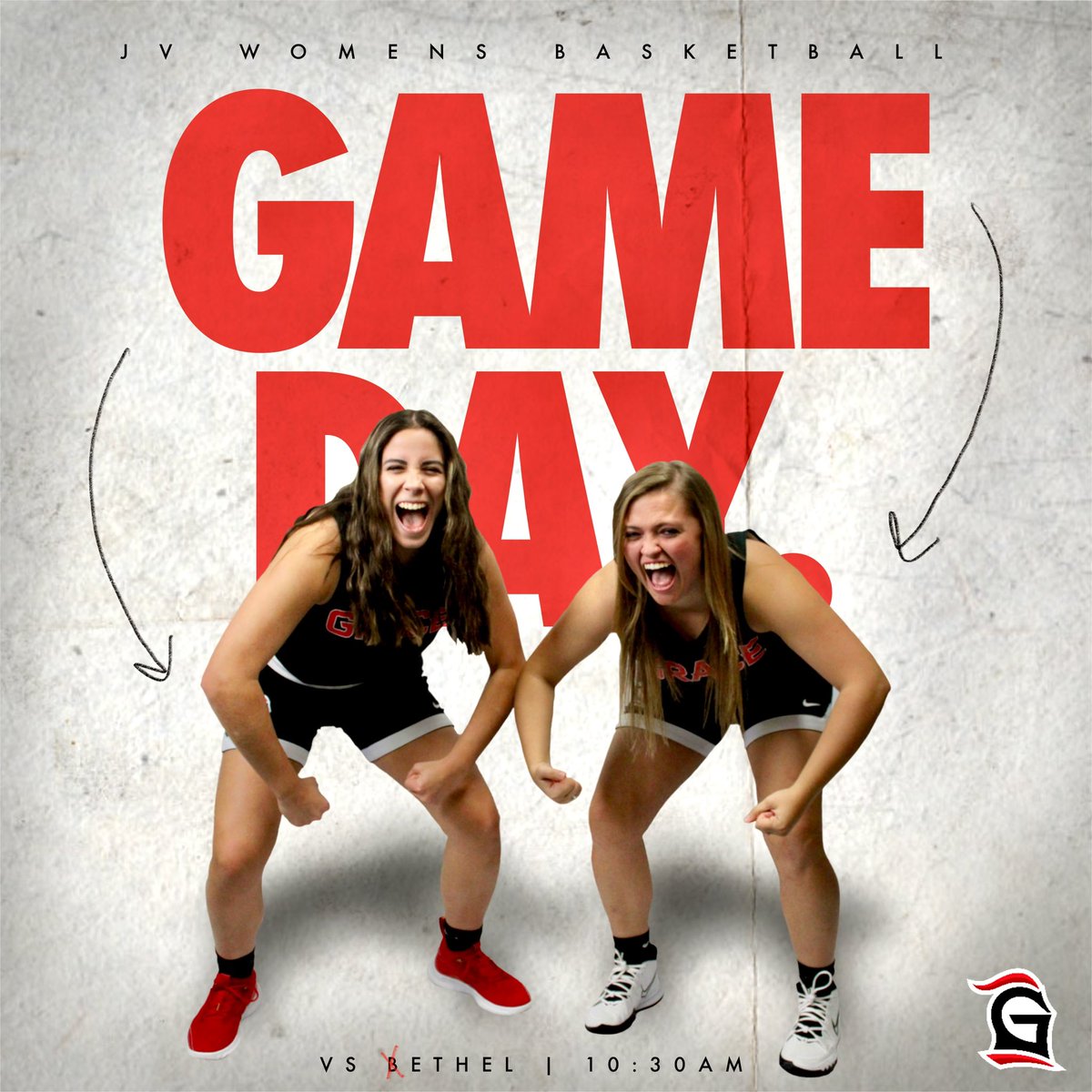 gcwbb_jv's tweet photo. This is how excited we are because it’s GAMEDAY 🔥

Lots going on in the MOCC today &amp; we’re excited to start it off - tip-off is at 10:30am!

(Admission will be charged for our game today, but will be good for the entire day)
.
.
#BestIsTheStandard https://t.co/bXvE88KRFn