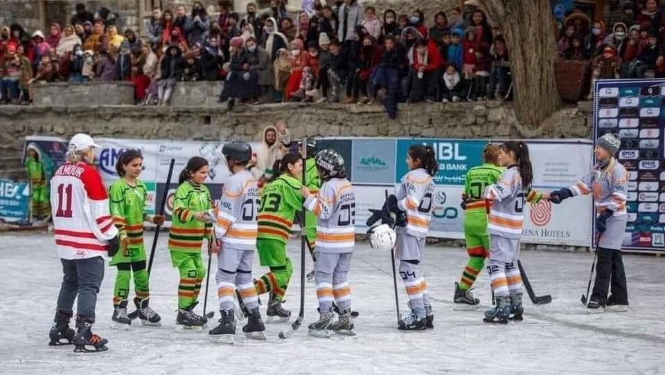 Skardu at night &amp; our girls playing ice hockey in GB. With an international airport now at Skardu, this area will InshaAllah become a world winter sports destination.