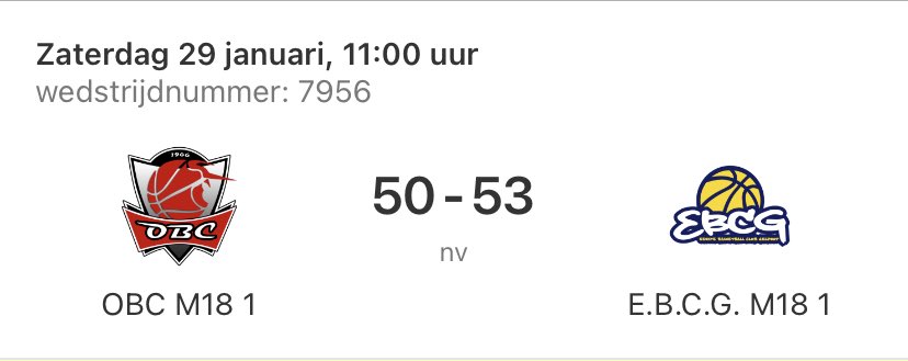 ⁦⁦<a href="/obcoss/">Basketball OBC Oss</a>⁩ MU18 verliest in een zenuwslopende wedstrijd nipt van ⁦<a href="/ebcg1/">E.B.C.G. </a>⁩ Geldrop 🏀 ⁦<a href="/DatisOss/">Dat is Oss</a>⁩ ⁦<a href="/Basketball_NED/">Basketball Nederland</a>⁩