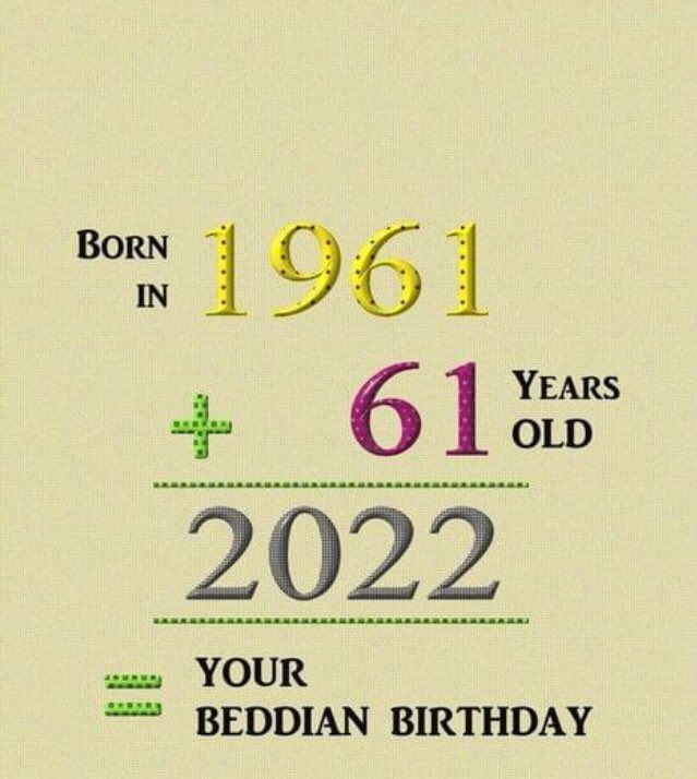 Demetrius G. Revelas on X: "Those of you who were born in 1961 and who are/will be 61 this year, Happy Beddian #Birthday Check it out! https://t.co/OIyYcfVyGP" / X