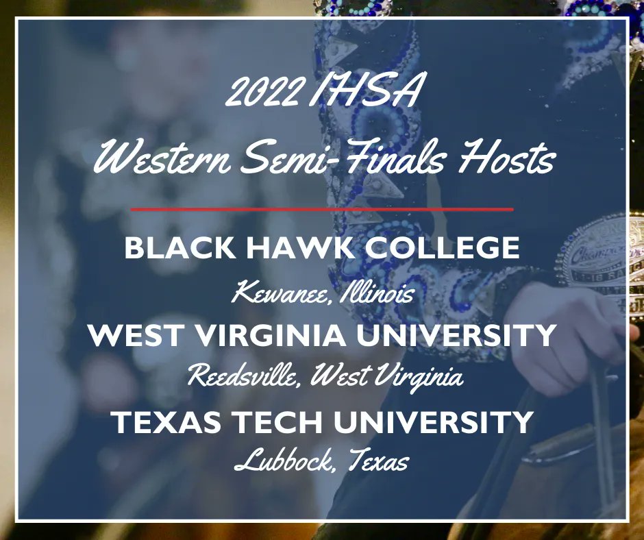 rideihsa's tweet photo. We're happy to announce our Western Semi-Finals hosts! π€©
Black Hawk College, West Virginia University and Texas Tech University will be hosting semi-finals and more information can be found here: https://t.co/M2EYEegG3j
#RideIHSA #IHSAWestern #WesternSemiFinals2022 https://t.co/hTbGSSaBYY