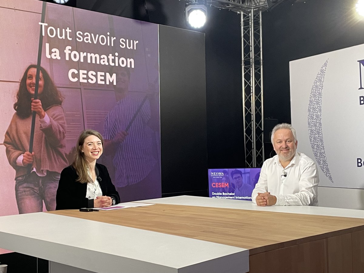 NEOMAbs's tweet image. 🔴 #NEOMALive | #POSTBAC – @beaumont_fred, Directeur du CESEM, vous présente ce Double Bachelor en Management International, cursus en 4 ans, enseigné sur les campus de Reims et Paris. Ce cursus est accessible via le @ConcoursSESAME 😉 
#NEOMAbs #CESEM