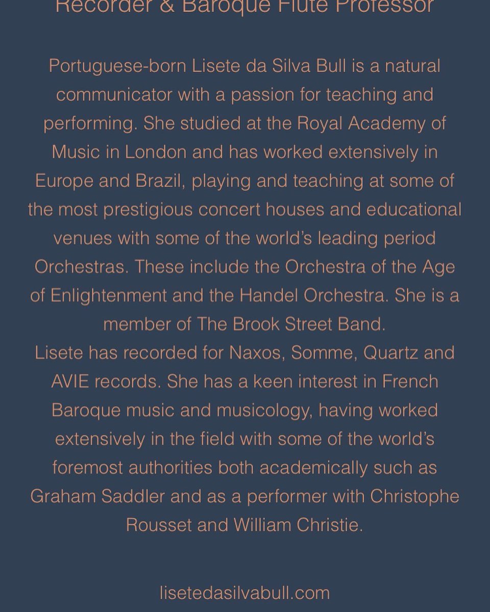 Zetadasilva's tweet photo. I am delighted to have been appointed Recorder and Baroque flute teacher @LondonPerformi1 
Come study Recorder and baroque flute with me and be part of a wonderful international faculty ❤️
 https://t.co/bvv04XCtRn #recorderteacher #baroquefluteteacher #historicalperformance https://t.co/IyueL5d4jl