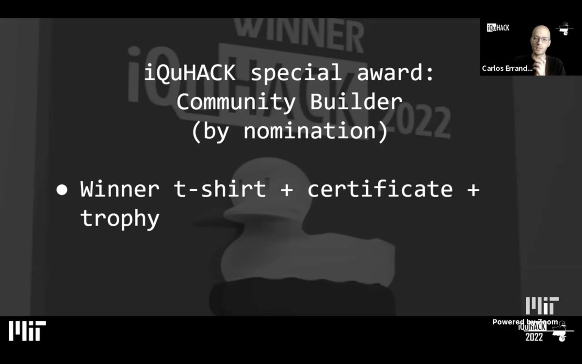 iQuHACK will award creativity, social services and community building (by nomination) 🌏🏆✨ 
#iQuHACK2022