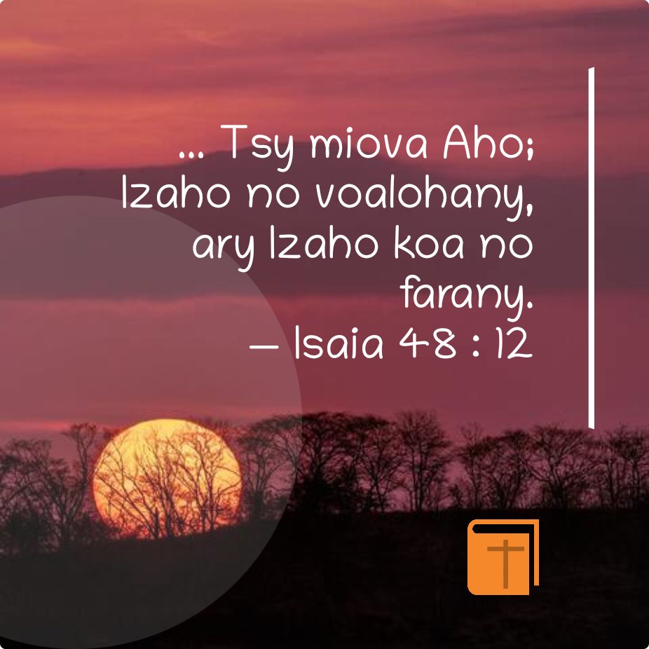 _fiadanana's tweet photo. Abrama niova ho Abrahama,
Jakoba niova ho Isiraely,
Ny Tompo kosa dia maharitra tsy miova! #baiboly #malagasy #kristiana #jesoa #kristy https://t.co/MRl2Q6Crb5
