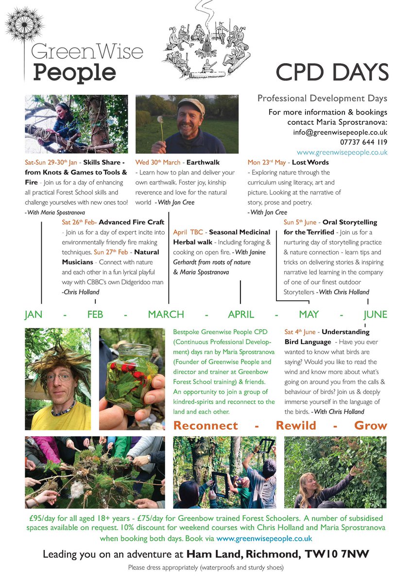 🌳#WildWorkshops for Adults aka #CPD days 2022!Open to all wishing to simply #reconnect to the land, to our #ancestral knowledge, to themselves & to a group of kindred spirits-whilst learning some wonderful #lifelong skills for their workplace or for themselves!#ReWild #Protect🌿