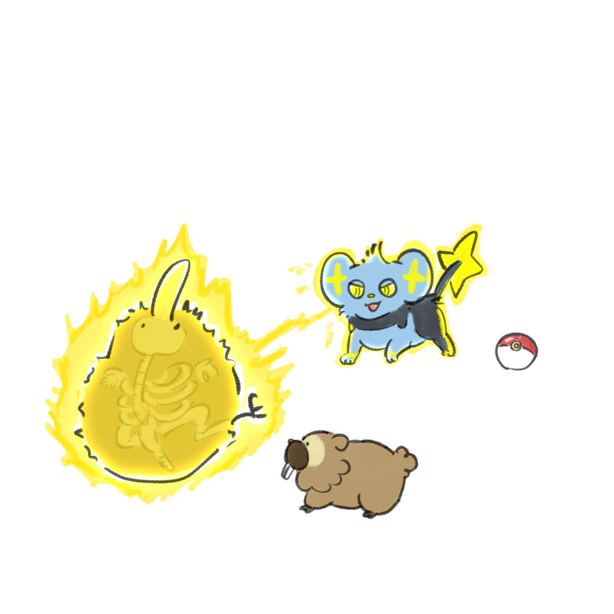pokemon (creature) no humans poke ball white background electricity poke ball (basic) simple background  illustration images