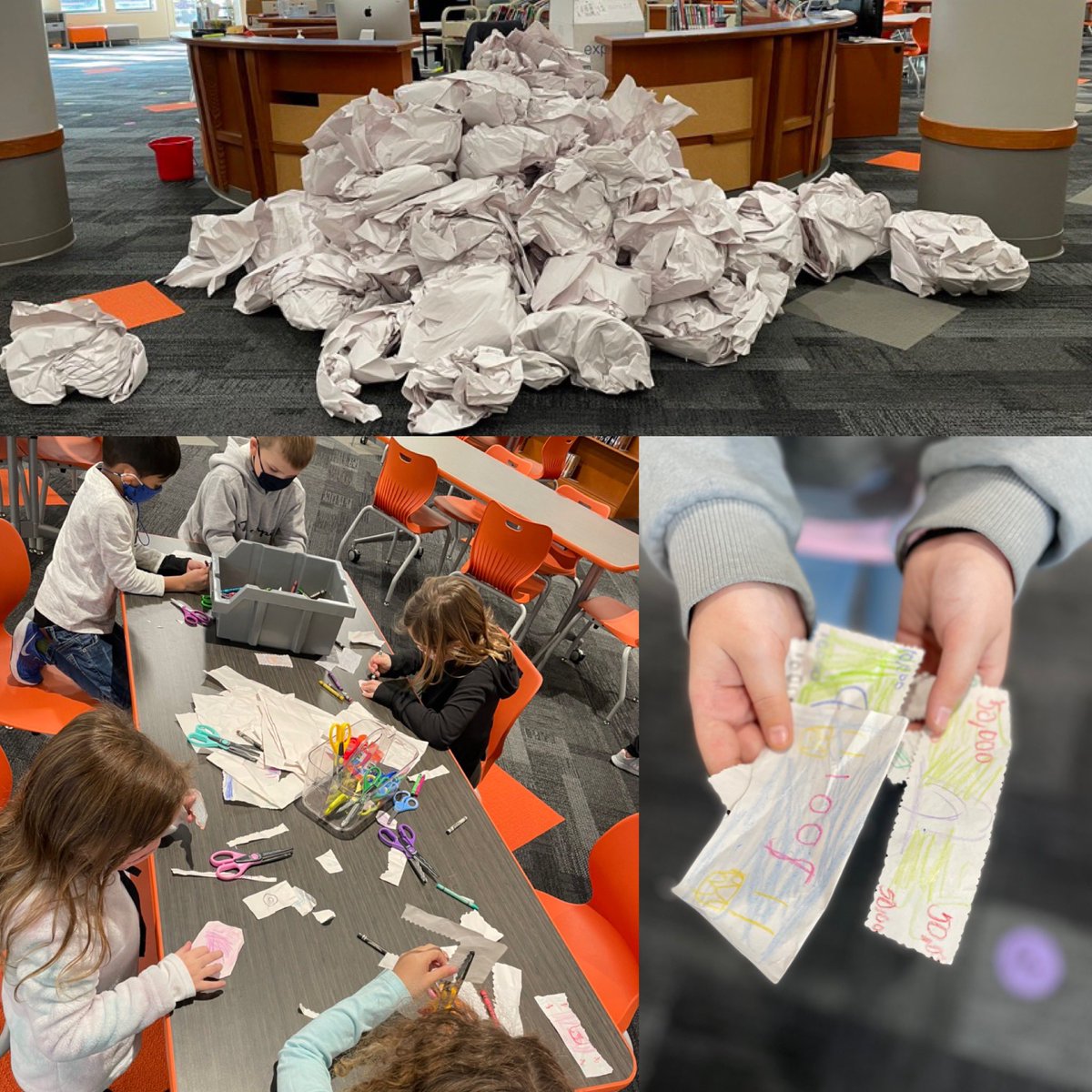 tarynhassler's tweet photo. This pile of paper just keeps on giving. Currently recycling it for our money-making station! ♻️✂️💵 #usewhatyagot https://t.co/1ip1mAaUaH