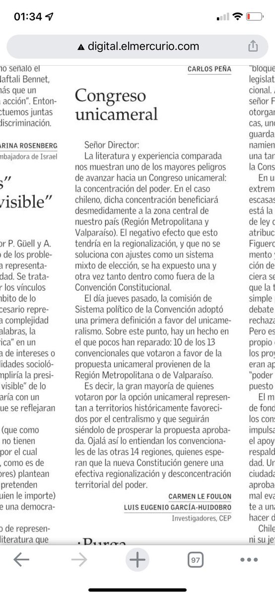 ¿Sabías que 10 de los 13 convencionales que votaron el jueves a favor del unicameralismo son de las regiones Metropolitana o de Valparaíso?