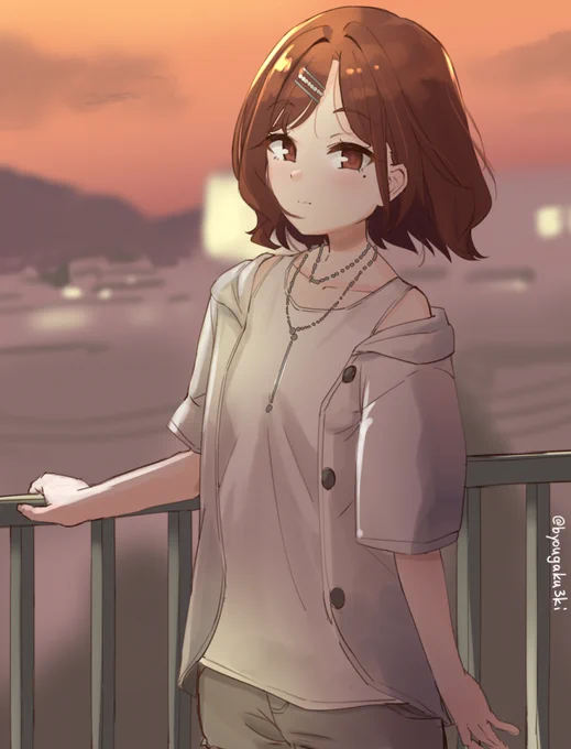 夕方
#シャニマス版深夜の真剣お絵かき60分一本勝負 
#樋口円香 