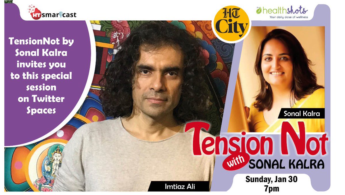 htcity's tweet photo. Are you as excited to talk to #ImtiazAli as we are?😍 Your #Sunday evening plans are sorted. 
Join us for a very fun chat with Imtiaz Ali and @sonalkalra on Jan 30, which is tomorrow at 7pm on #TwitterSpaces. Keep your questions ready! https://t.co/leVNnwN7Ba