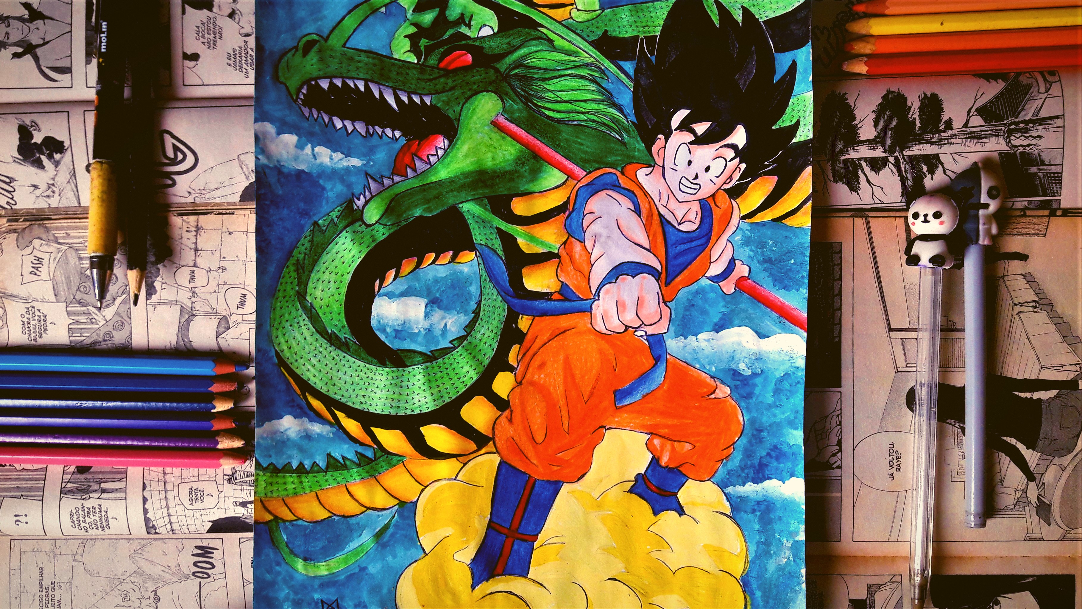 Speed Drawing Goku vs vegeta dragon ball z