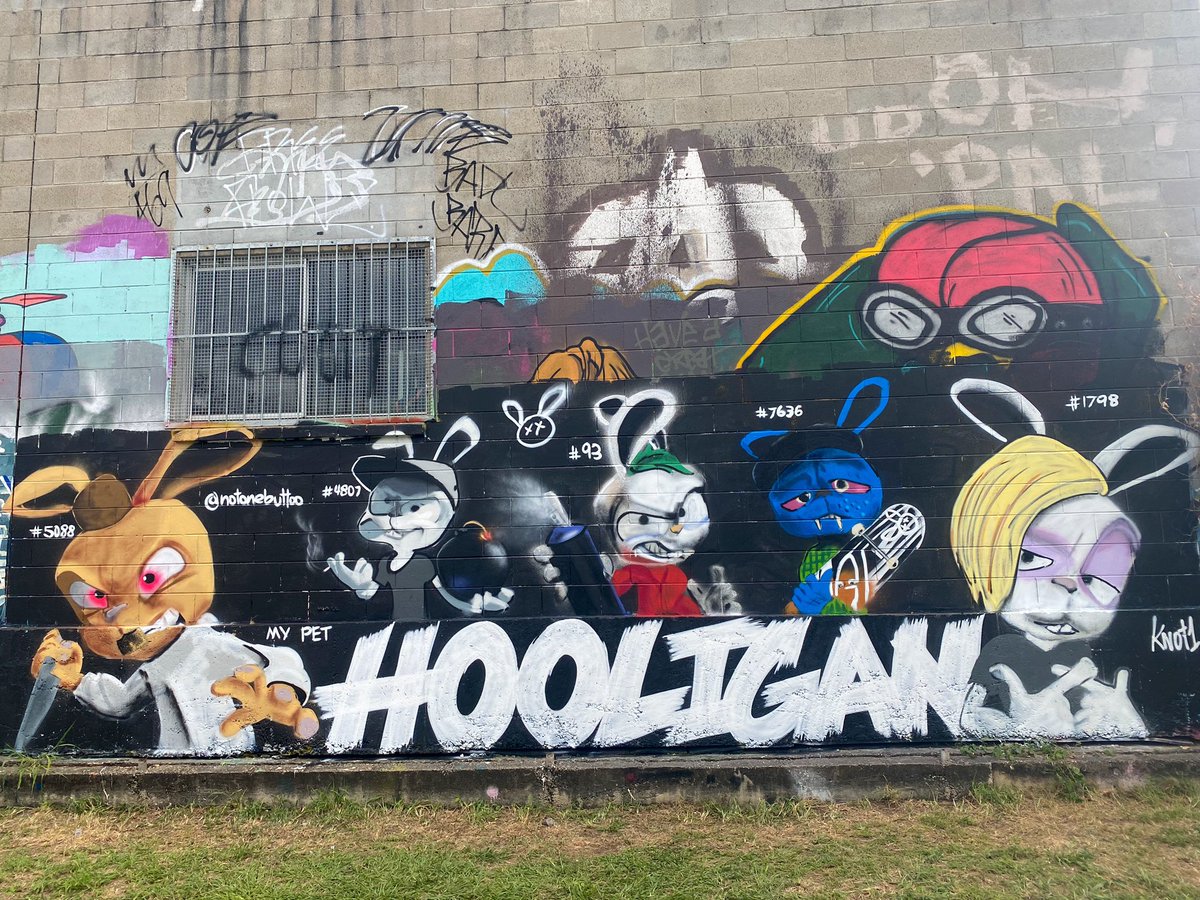 S#it just got real! My Pet Hooligan immortalised on street art in Brisbane! Huge shout-out to <a href="/notonebuttoo/">Notonebuttoo.eth</a> for making this happen! So much love for you for making this happen! 

Lets show some love Karrot Gang! 🐰

#Karrotgang #Metaverse #NFTCommunity #StreetArt
