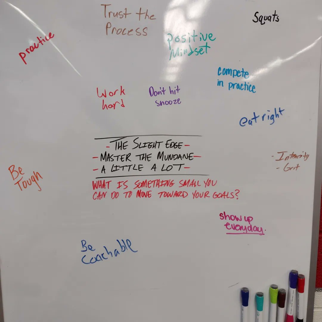 MediaNielsen's tweet photo. This week's weight room white board responses. 

#culture #tradition #strengthandconditioning #weightroom #theslightedge #masterthemundane https://t.co/jjpDmpu3nQ