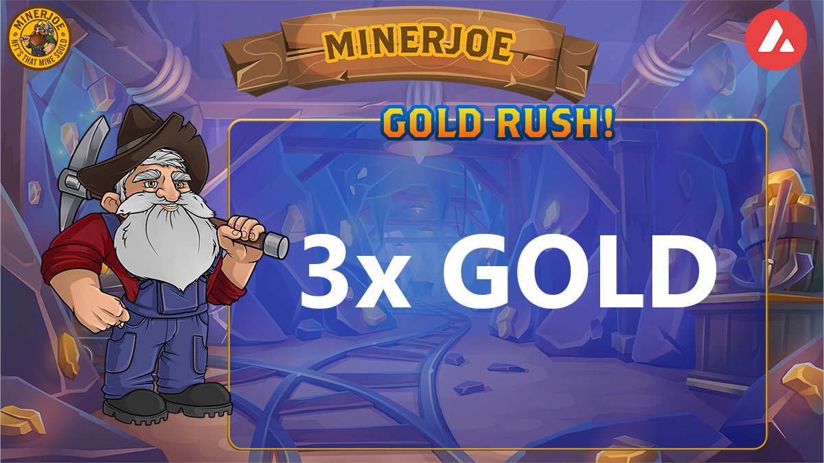 MinerJoeNFT's tweet photo. To celebrate the first week of being live we are having a $GOLD RUSH event! 🪙

Starting at 1/29 10am ET Miner #NFTs will mine 3x $GOLD ⛏

Mint yours today at https://t.co/iRdO1TOTCx

Join us on Discord at https://t.co/SDqvtfrvrt

#AVAX https://t.co/f1MqYWgCth