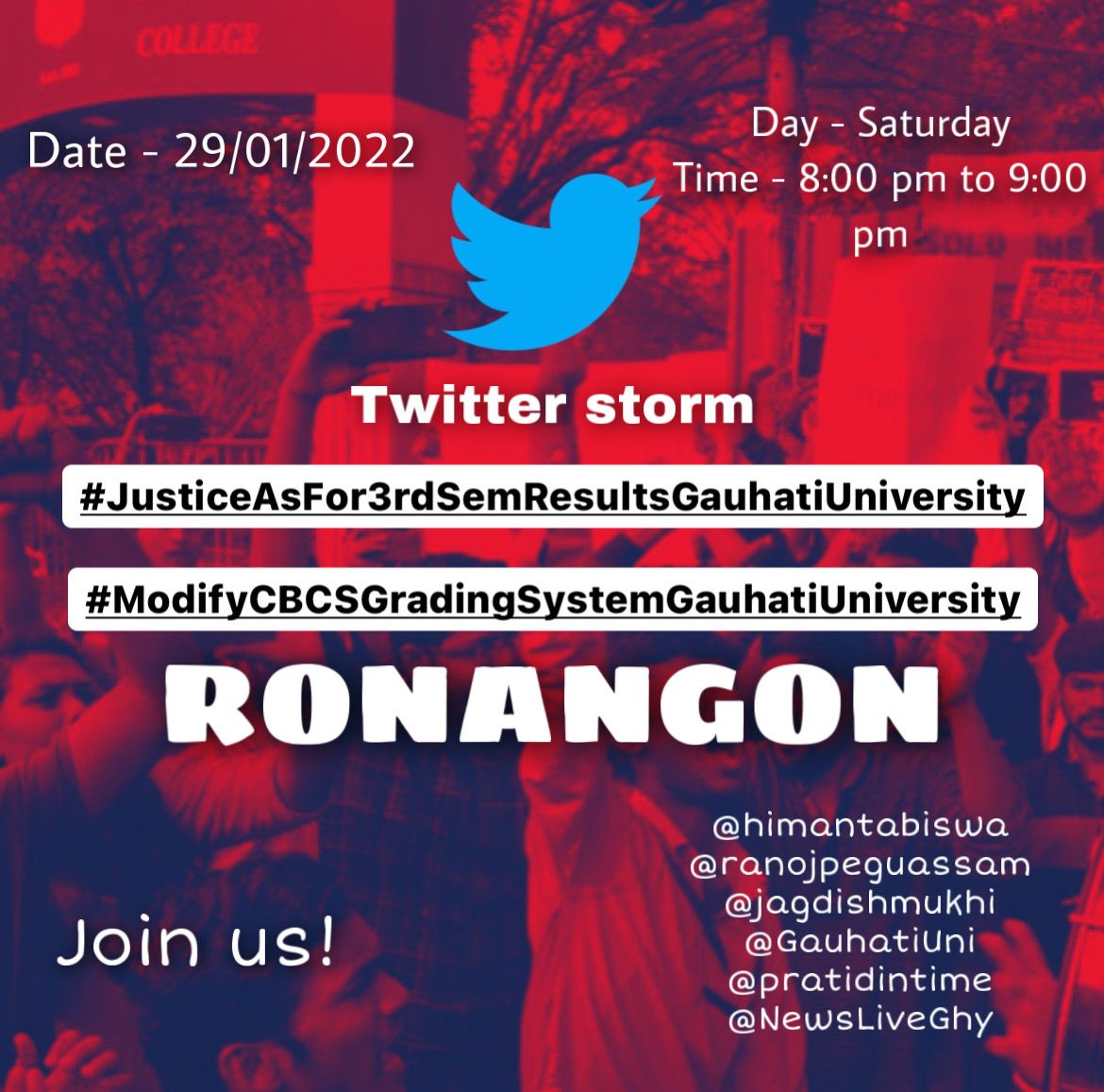 BijanjyotiKali1's tweet photo. Jobs will not be achieved by these results , so declare the original ones and not these third grade ones.

RONANGON !

#GiveOriginalResultsNotLudoMarks
#JusticeAsFor3rdSemResultsGauhatiUniversity
#ModifyCBCSGradingSystemGauhatiUniversity
@jagdishmukhi @himantabiswa @ranojpeguassa https://t.co/ogg8BfQ7WA