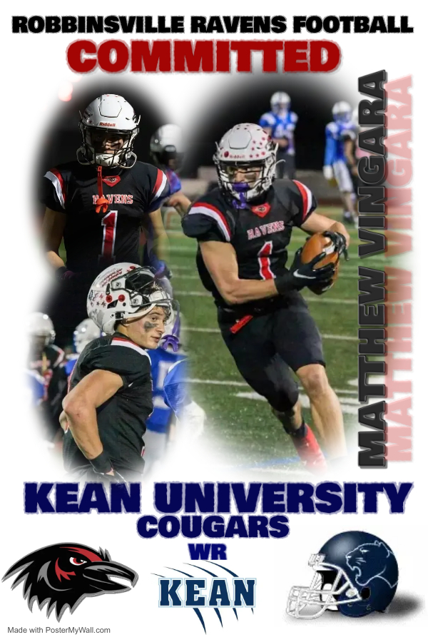 Robbinsville Ravens Football (@rvilleravensfb) on Twitter photo 🚨Congratulations to our program's single season receiving yards leader, Captain Matt Vingara, on his commitment to Kean University! A long-time Raven is now a Cougar! <a href="/matt_vingara/">Matt Vingara</a> @RobbinsvilleAD @AthleticsRville <a href="/Coach_Bick/">Joe Bick</a> <a href="/KUFootball212/">Kean University Football</a> <a href="/CoachGarrett53/">🔥⬆️ Dan Garrett ✊🏻💪🏼</a> <a href="/Coach_Bsnell/">Coach Snell</a> 🚨Congratulations to our program's single season receiving yards leader, Captain Matt Vingara, on his commitment to Kean University! A long-time Raven is now a Cougar! <a href="/matt_vingara/">Matt Vingara</a> @RobbinsvilleAD @AthleticsRville <a href="/Coach_Bick/">Joe Bick</a> <a href="/KUFootball212/">Kean University Football</a> <a href="/CoachGarrett53/">🔥⬆️ Dan Garrett ✊🏻💪🏼</a> <a href="/Coach_Bsnell/">Coach Snell</a>