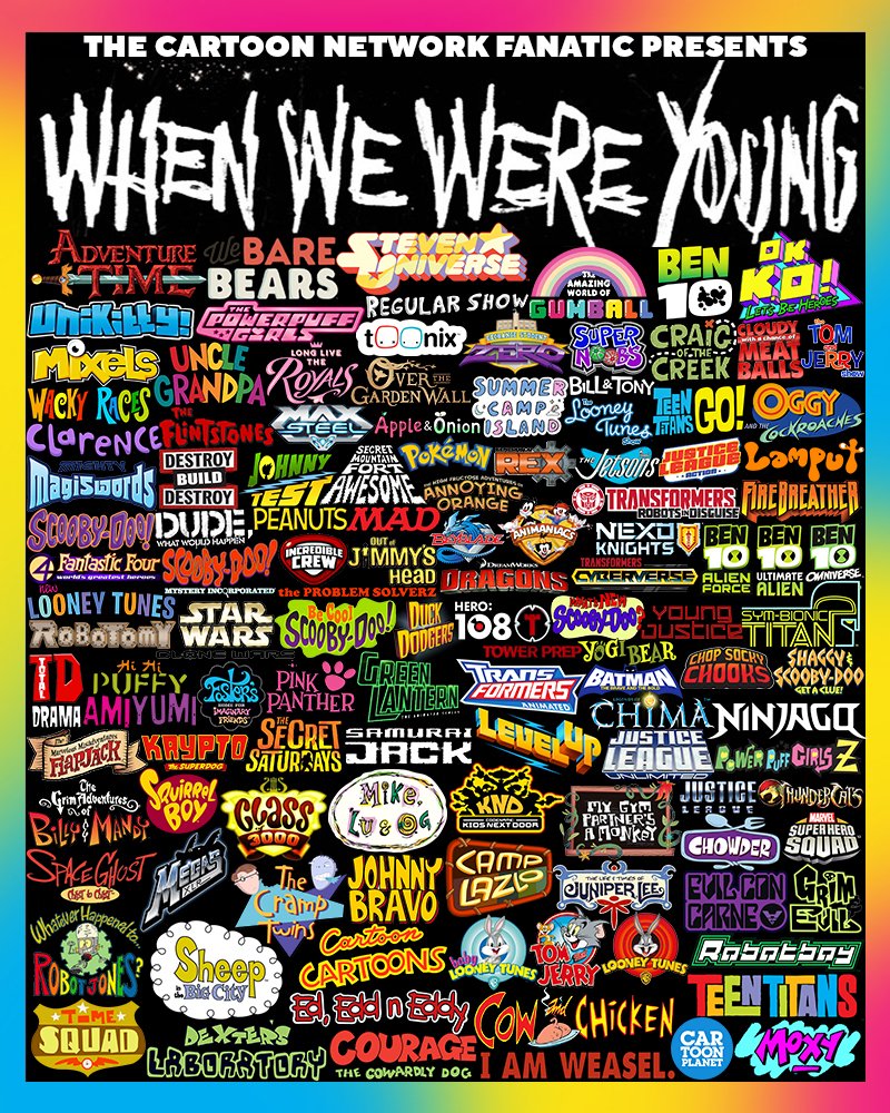 Naufal Alghivieri Furqon/The Cartoon Network Fan on X: Presenting : When  We Were Young in Cartoon Network shows version All of 90s-2018 cartoons  unite together in 1 place Which is your favorite