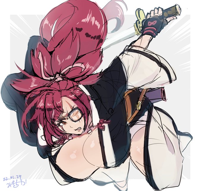 勢いで描いたギルティギアの梅喧姐さん #GGST 