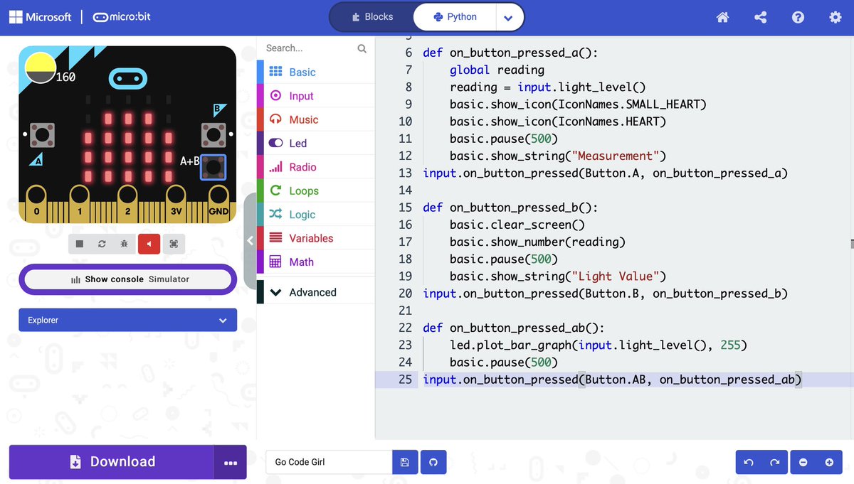 FionaNBrown's tweet image. Coded my own Micro:bit light meter using Python, thank you @McMasterU for an amazing session! @ThePSF @microbit_edu #GoCodeGirl