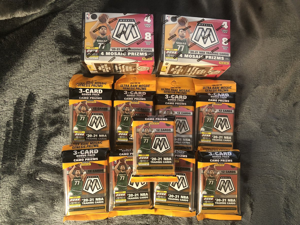 PokeFred11's tweet photo. Trading this Mosaic NBA ‘20-21 lot locally in Dallas for Pokémon or take it all for $250. DM if interested. https://t.co/CShlkytWh5
