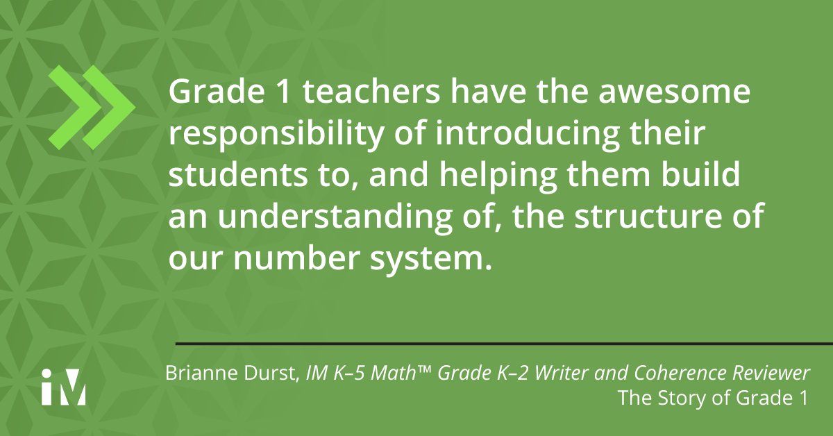 Primary grade mathematics builds the foundation that later school mathematics rests on. So how do mathematical ideas and community develop in grade 1? IM K–5 Math author Brianne Durst tells the story of Grade 1 math in this week’s blog post. ow.ly/PcZE50HGVRy #LearnWithIM