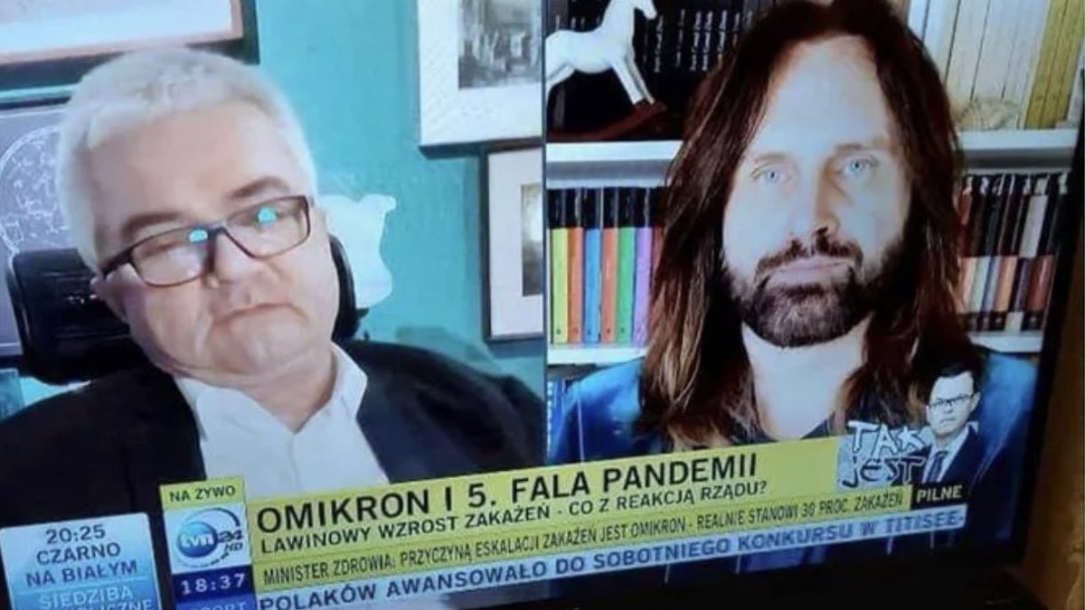 Aragorn, Arathorns Sohn, berichtet im polnischen Fernsehen von der Impfkampagne in Minas Tirith.