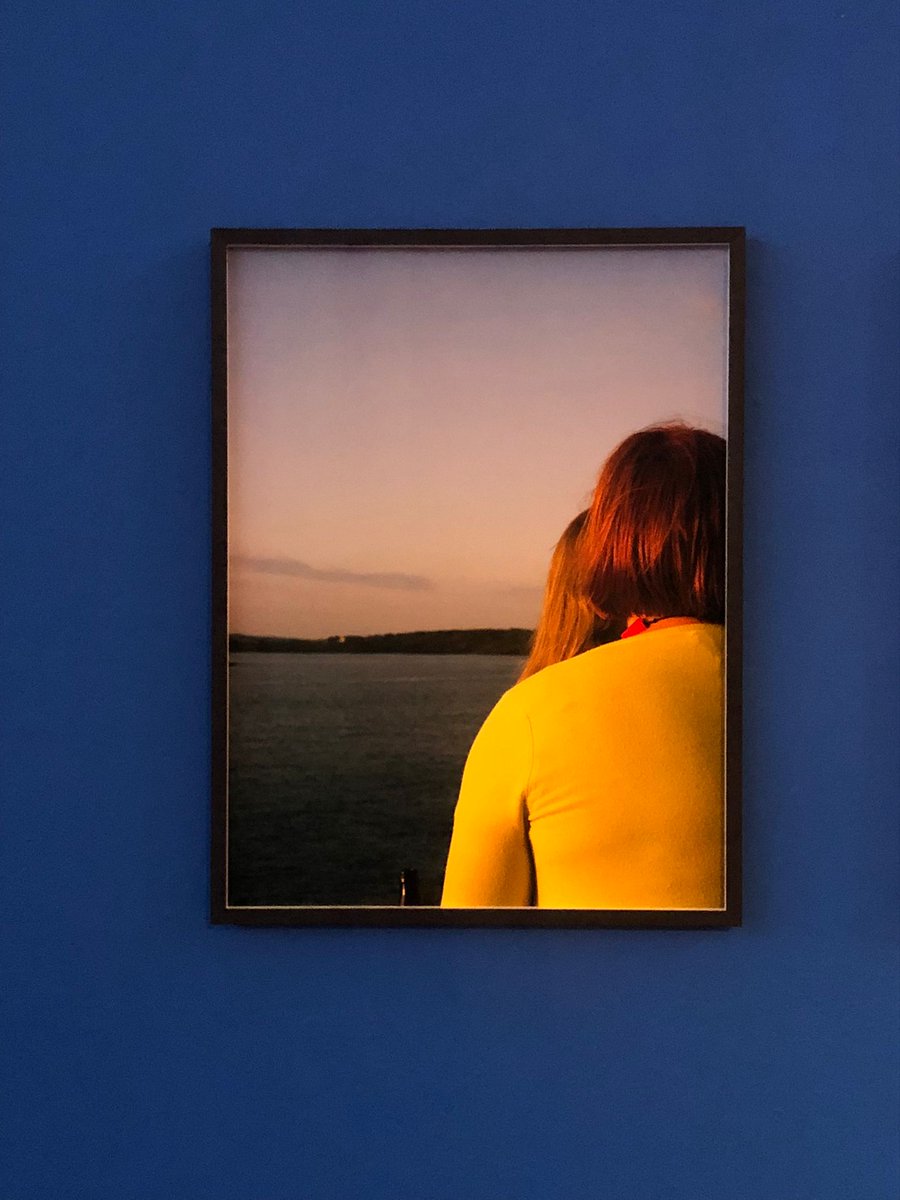 Aw! This lovely photo by @caitfahey (of my good side & @seegracs) taken at @openearIE on Sherkin a few years ago is in an exhibition @CrawfordArtGall 💛💙💚💛💚💙💚💙 Hoping to be reunited with 💥 cliff this summer