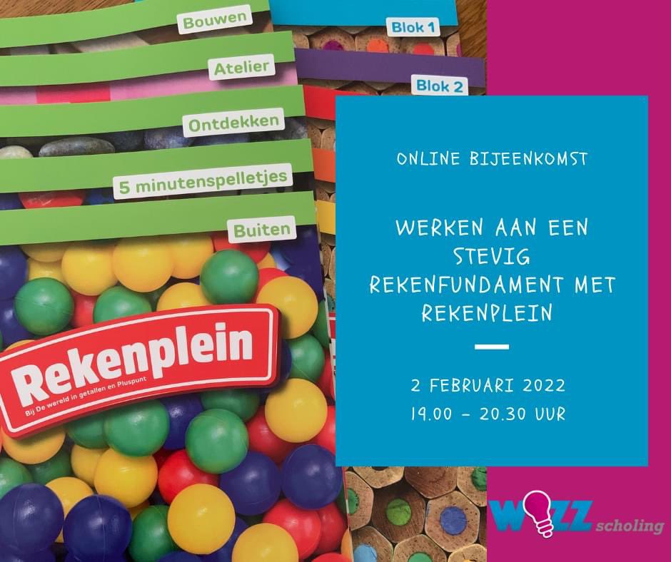 Rekenplein heeft een ideale combinatie van rekenen, spel en spelen. Wil jij optimaal gebruik maken van Rekenplein of meer informatie over Rekenplein? Neem dan deel aan de online bijeenkomst op 2 februari van 19.00 - 20.30 uur. wizz-scholing.nl/product/master… #rekenen #kleuters
