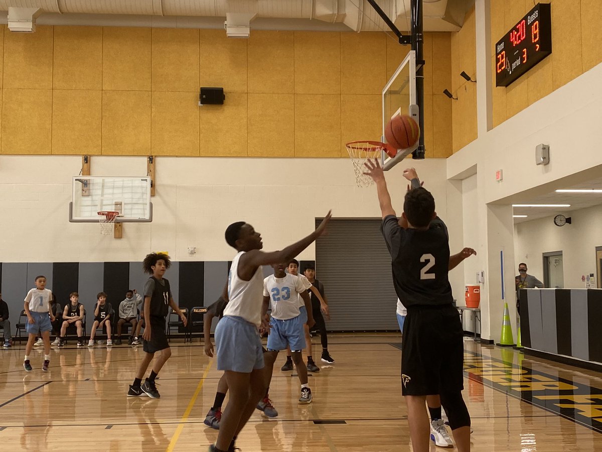KMSSci's tweet photo. So proud of how our 7th grade boys represented us during the Division II championship game! 🏀#falconpride #krueger #thefalconway #neisd #basketball #rootedkrueger  #ksat360 https://t.co/V7WqDozDX0