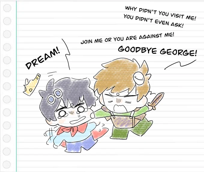 sorry to draw these but when I imagine this kindergarten au I thought it's super cute for me..._(:з」∠)_ 
#dreamsmpfanart #dsmpfanart #georgenotfoundfanart #dreamfanart 
