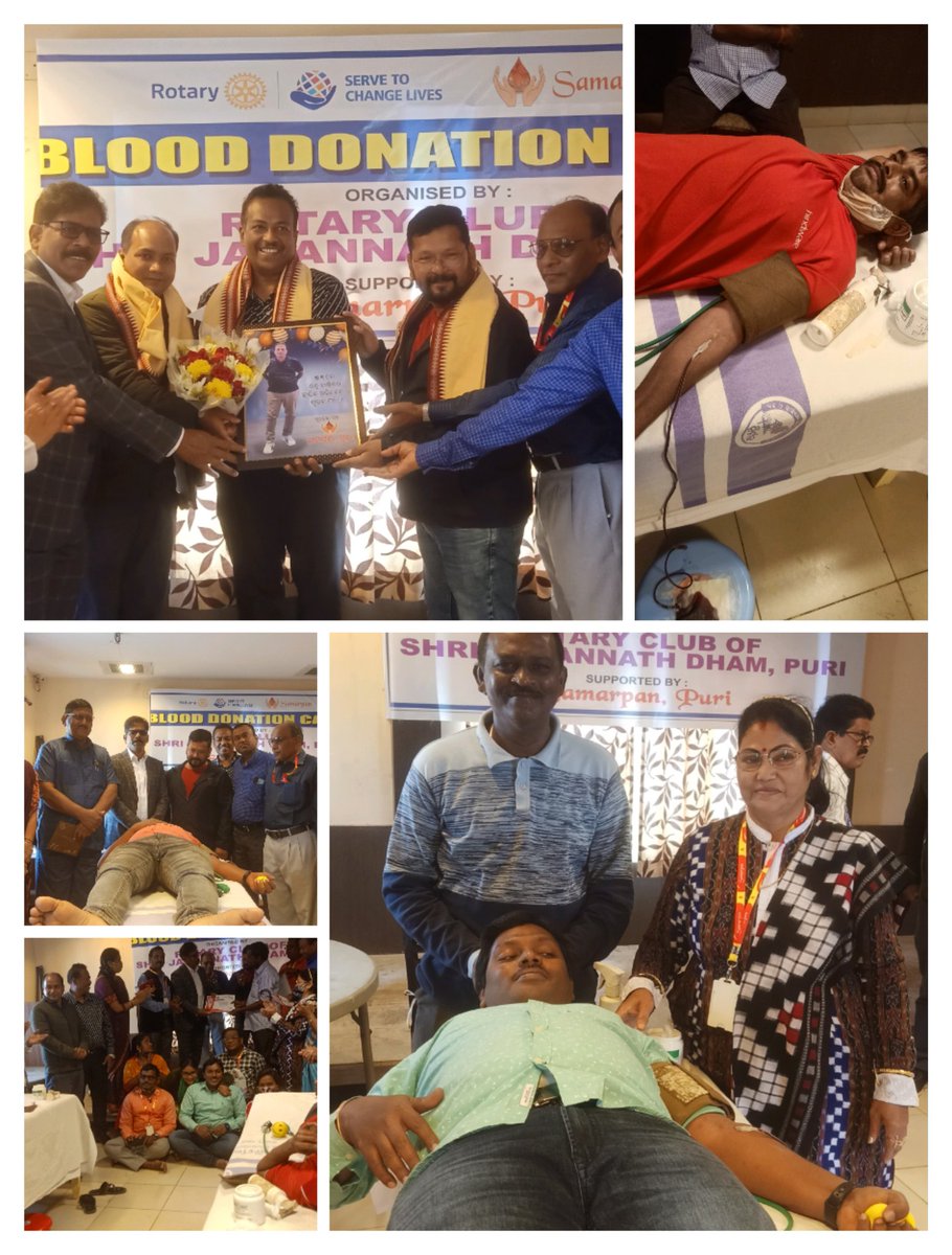 SAMARPANPURI's tweet photo. 37 units of healthy blood collected from nooks and corners of raw populi,in the Puri Club,Puri  on a sublime Saturday on the occasion of Krushna Patra Birthday.
Collaboration with @Rotary
@soumyapatrapuri
@SandArtistManas
@Puri_Official 
@samarth_verma @drvishal_ips @tapralisha https://t.co/qjea0bL2Lw