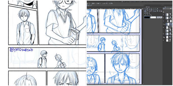 同人原稿ペン入れ配信のタイムラプスと原稿その2です。まだ日常シーンなのでペン入れが楽です。
https://t.co/VBOI18iUBp 