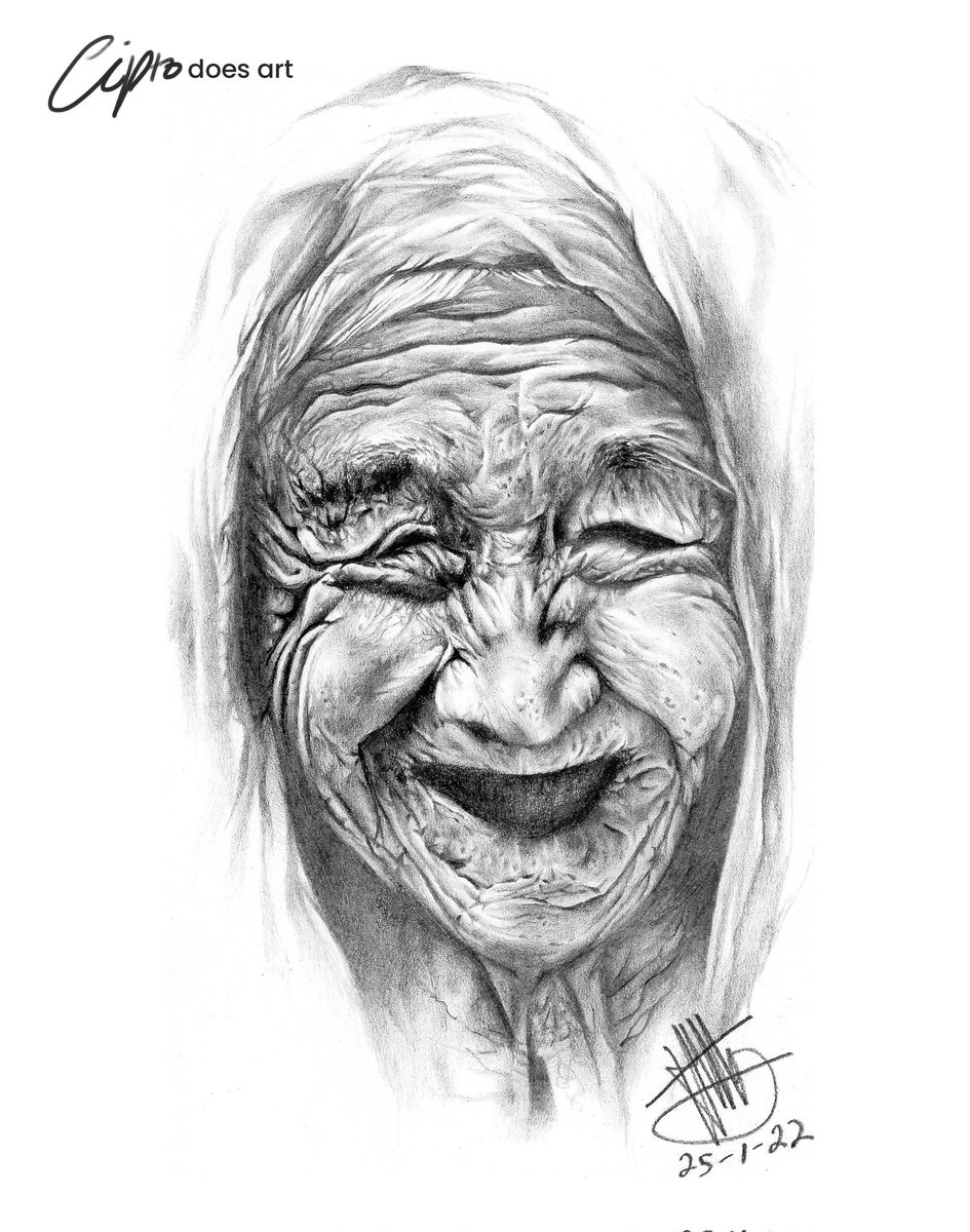 25/1/2022 Finally finished 🔥🔥
By @ciptodoesart
.
.
#art #artist #proko #artwork #drawing #illustration #ArtistOnTwitter #paper  #grandma  #indonesiaartist #traditionalart #pencildrawing #black #white #sketch #sketchart #sketchbook