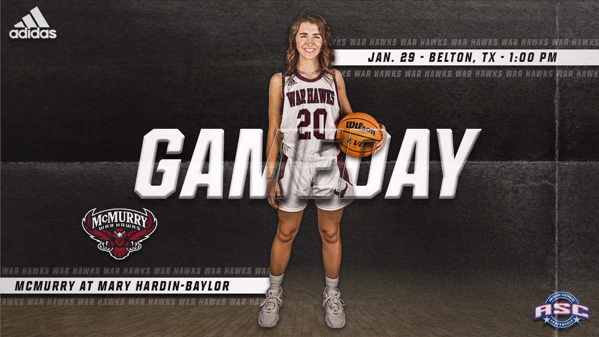 mcmsports's tweet photo. 🏀 GAMEDAY 🏀

The @McMurry_WBB team is in Belton, Texas with hopes of an upset against No. 20 Mary Hardin-Baylor, a team who's 12-0 in conference play.

Tipoff is at 1 PM!

Watch and keep up with stats below:
https://t.co/RUtLS2F0qA

#UnitedAsWarHawks 🦅 https://t.co/VEaWf8bM8Z